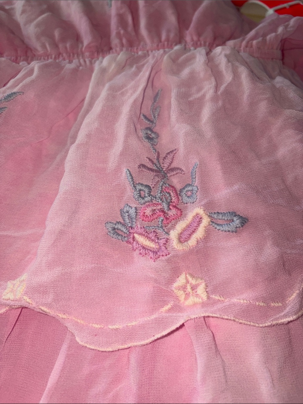 LoveShackFancy Pink Tiered Mini Dress - Picture 4 of 4